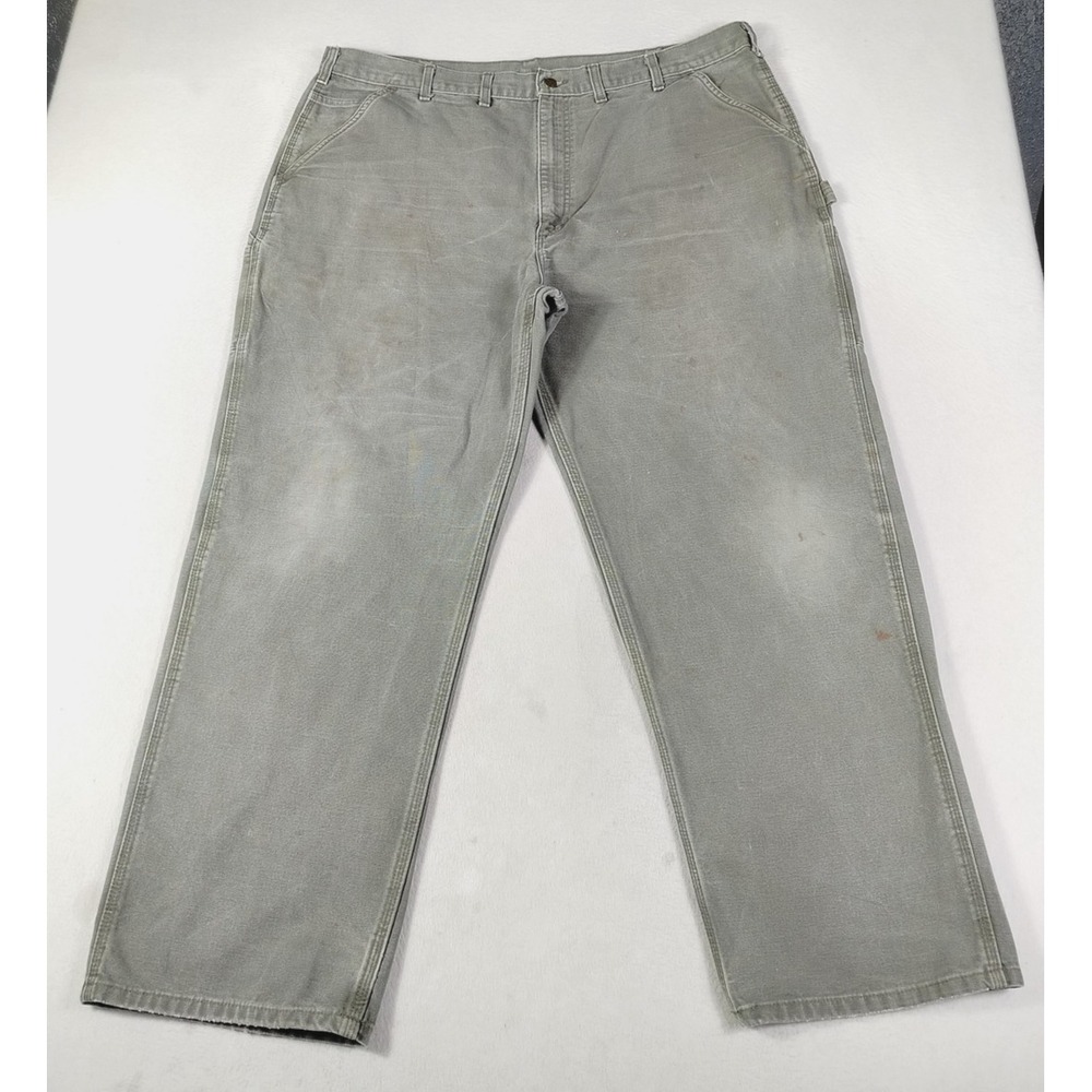 Carhartt Carpenter Pants Mens 46 Green Relaxed Fit Duck Canvas‎ Workwear B11MOS